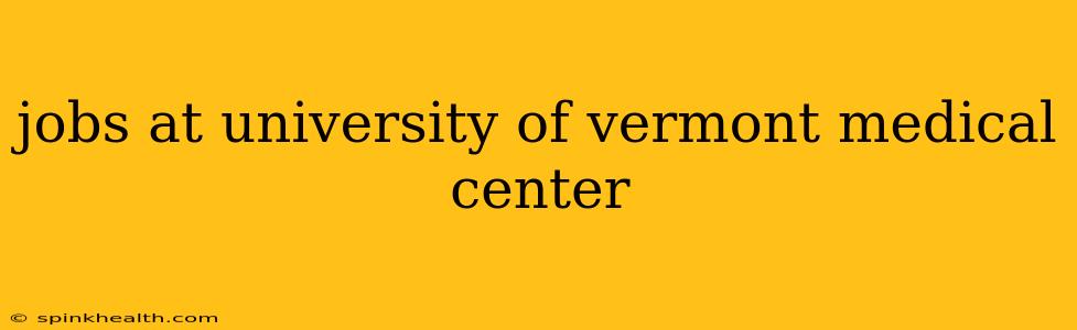 jobs at university of vermont medical center