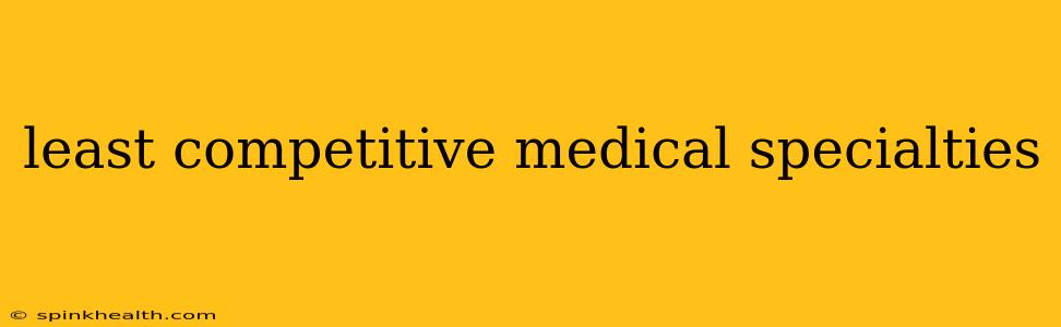 least competitive medical specialties