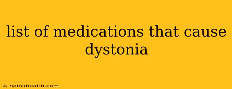 list of medications that cause dystonia