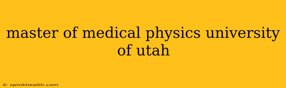 master of medical physics university of utah