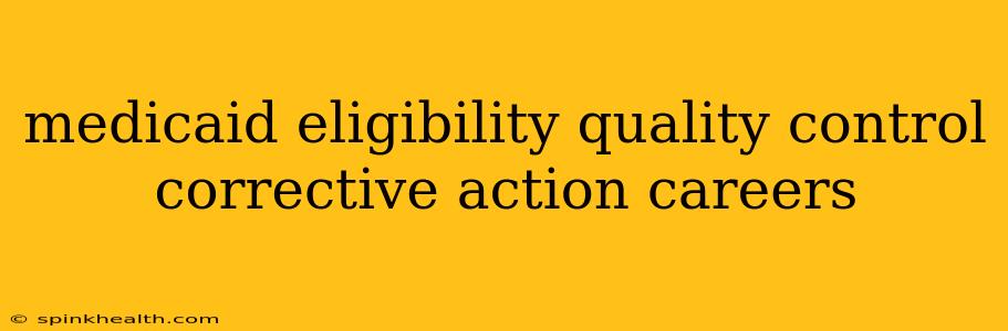 medicaid eligibility quality control corrective action careers