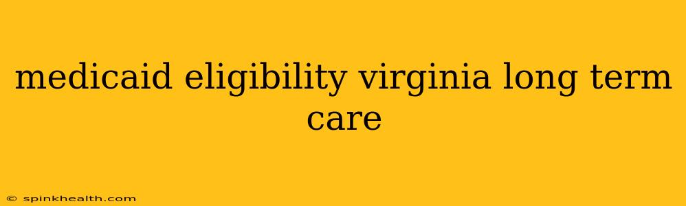 medicaid eligibility virginia long term care