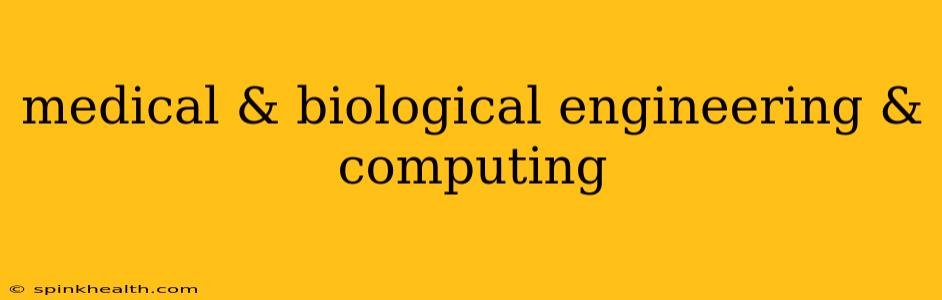 medical & biological engineering & computing