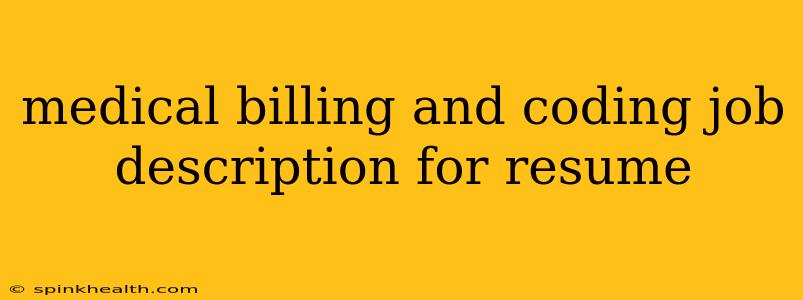 medical billing and coding job description for resume