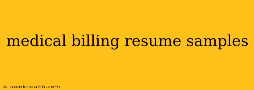 medical billing resume samples
