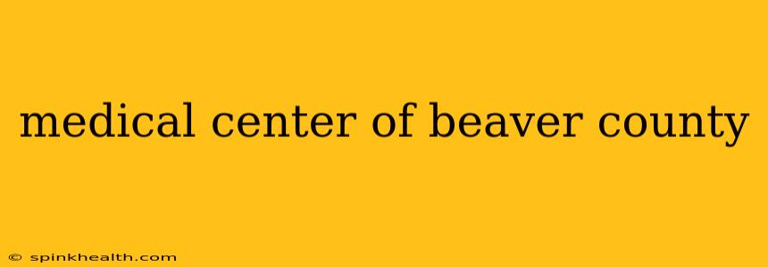 medical center of beaver county