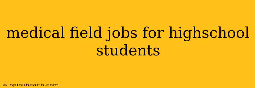 medical field jobs for highschool students