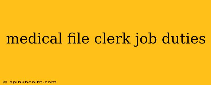medical file clerk job duties