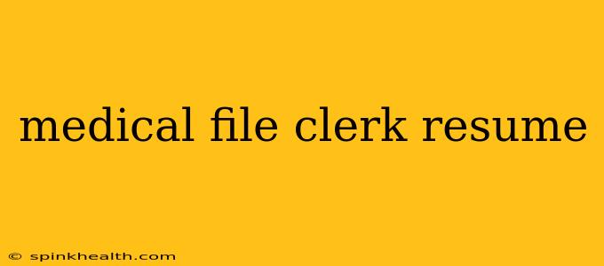 medical file clerk resume