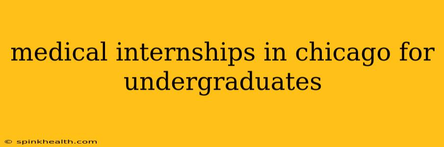 medical internships in chicago for undergraduates