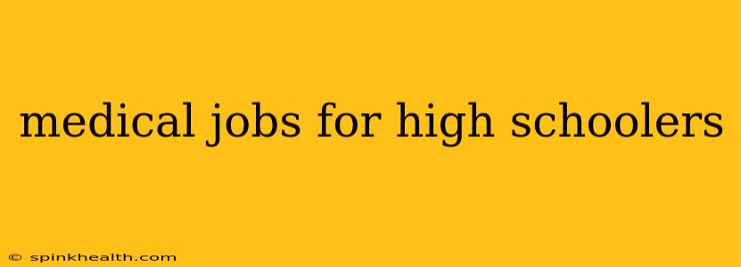 medical jobs for high schoolers