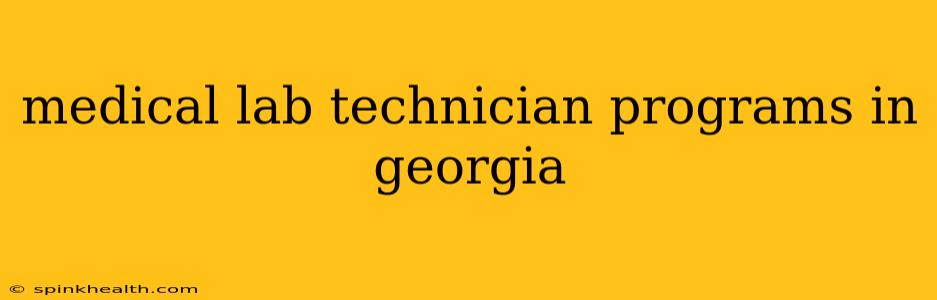 medical lab technician programs in georgia