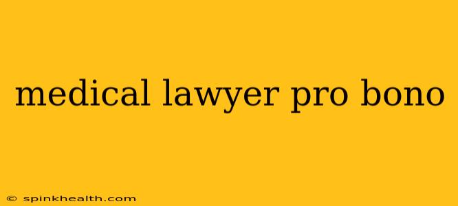 medical lawyer pro bono