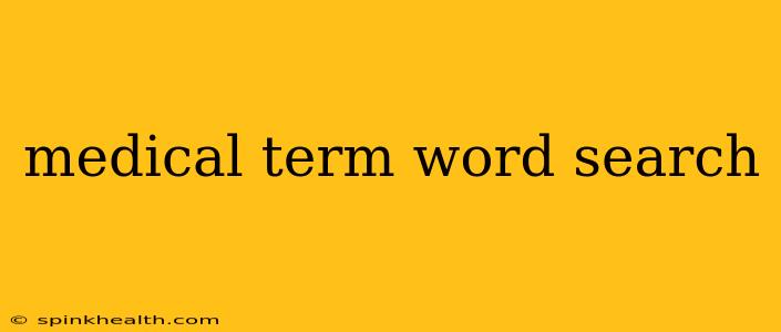 medical term word search