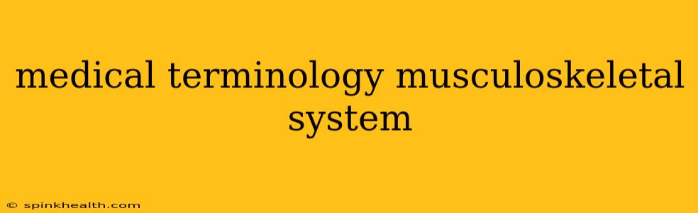 medical terminology musculoskeletal system