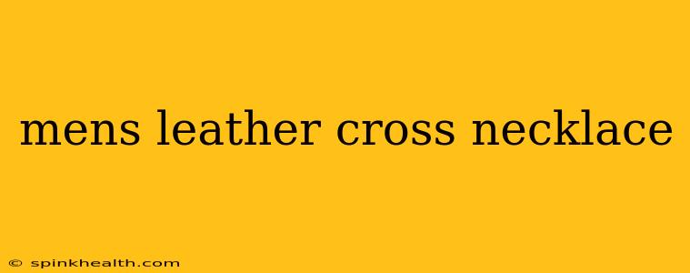mens leather cross necklace