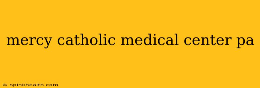 mercy catholic medical center pa
