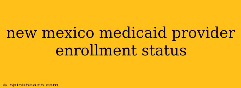 new mexico medicaid provider enrollment status