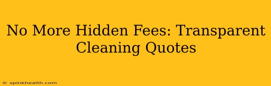 No More Hidden Fees: Transparent Cleaning Quotes