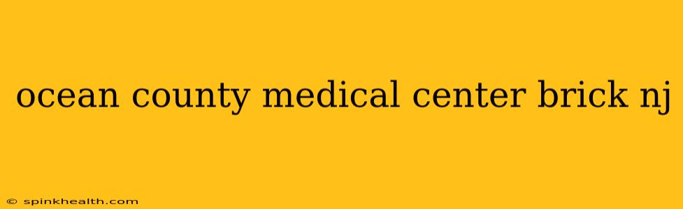 ocean county medical center brick nj