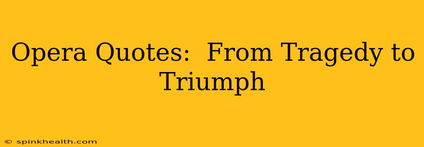 Opera Quotes:  From Tragedy to Triumph