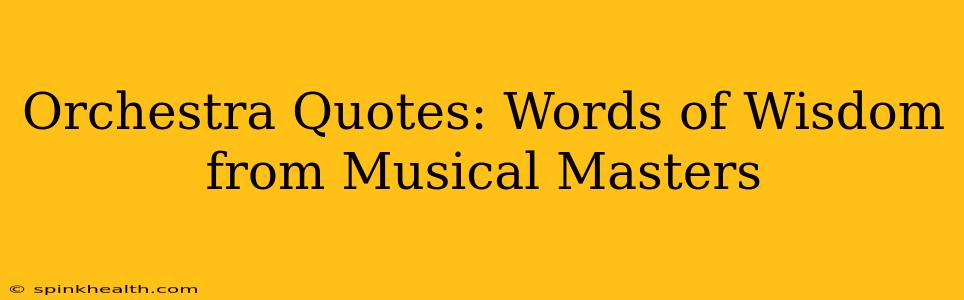 Orchestra Quotes: Words of Wisdom from Musical Masters