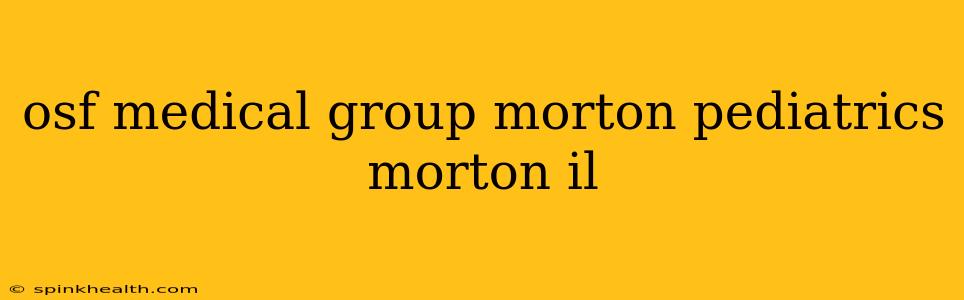 osf medical group morton pediatrics morton il