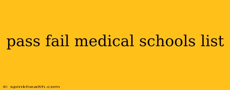 pass fail medical schools list