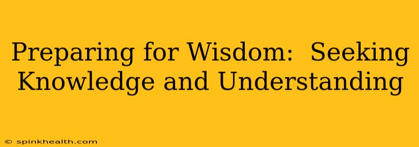 Preparing for Wisdom:  Seeking Knowledge and Understanding