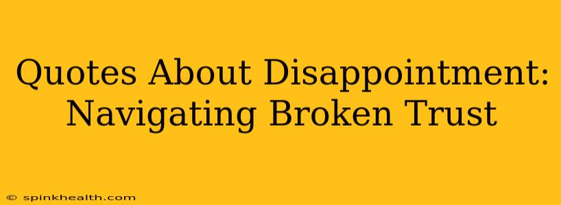 Quotes About Disappointment: Navigating Broken Trust