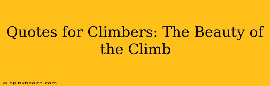 Quotes for Climbers: The Beauty of the Climb