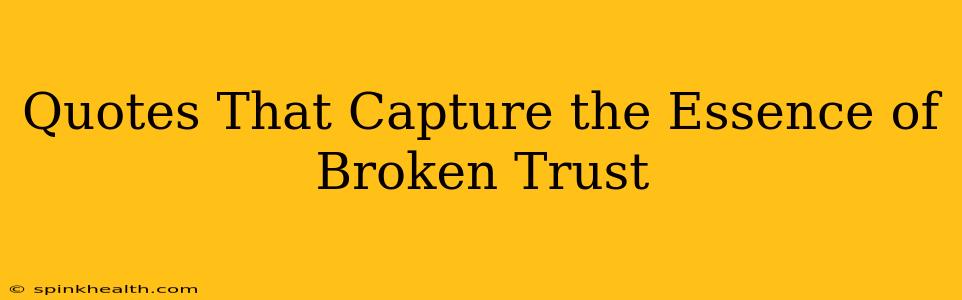 Quotes That Capture the Essence of Broken Trust