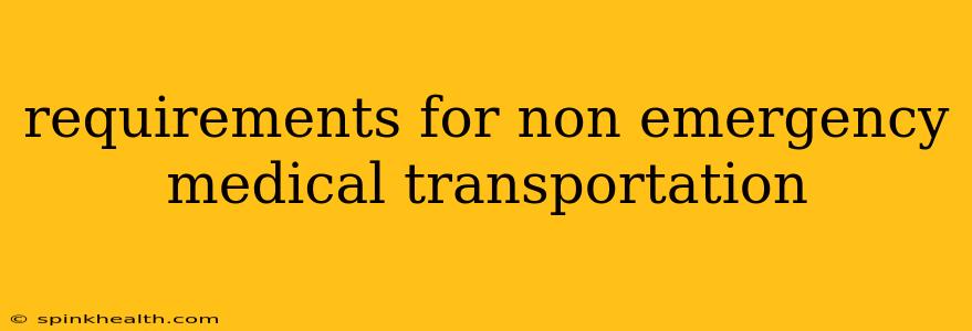 requirements for non emergency medical transportation
