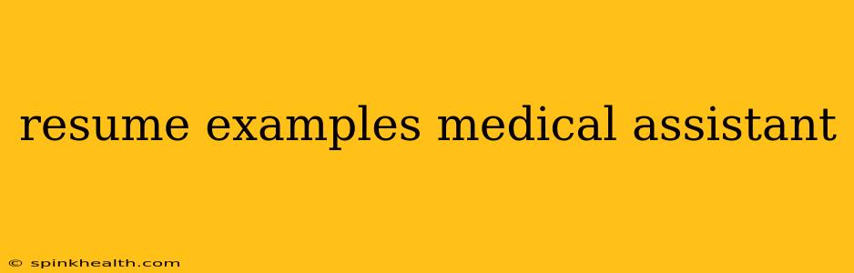 resume examples medical assistant
