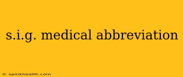 s.i.g. medical abbreviation