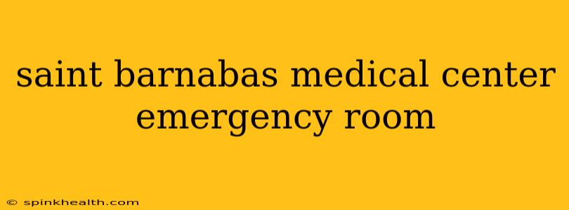 saint barnabas medical center emergency room