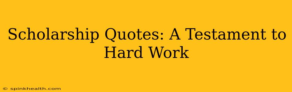Scholarship Quotes: A Testament to Hard Work