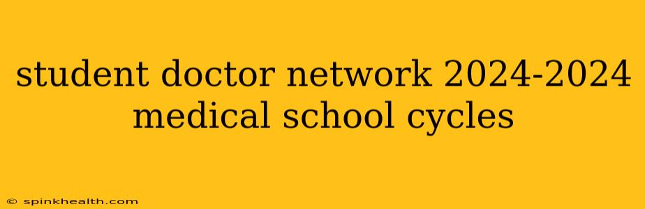 student doctor network 2024-2024 medical school cycles