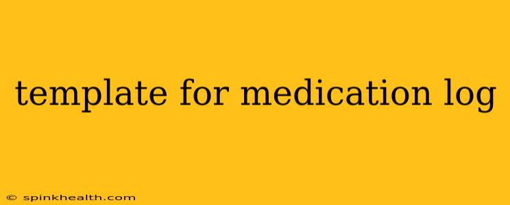 template for medication log