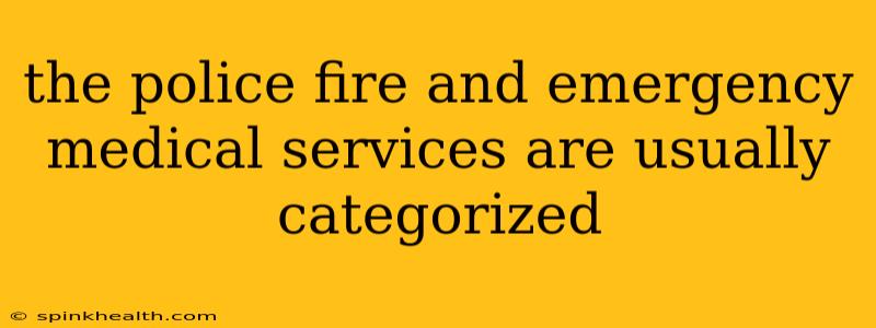 the police fire and emergency medical services are usually categorized