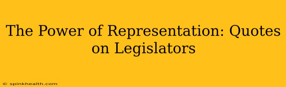 The Power of Representation: Quotes on Legislators