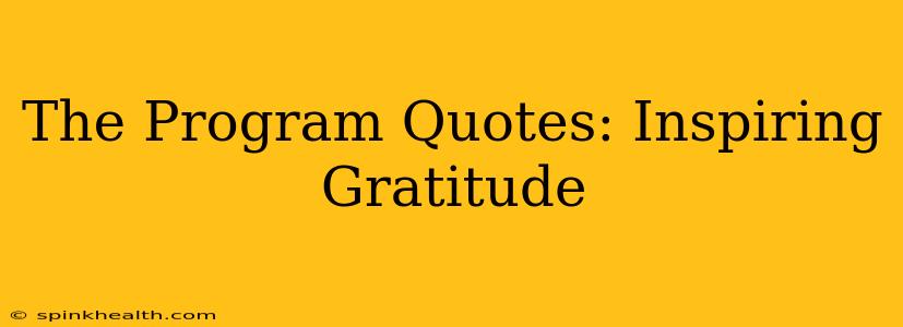 The Program Quotes: Inspiring Gratitude