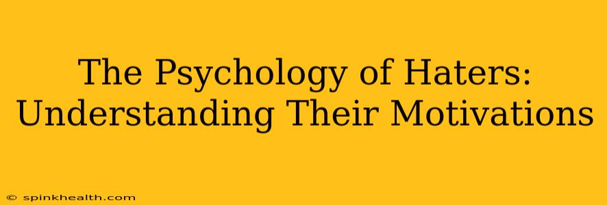 The Psychology of Haters: Understanding Their Motivations
