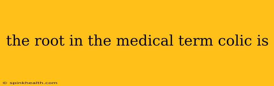the root in the medical term colic is