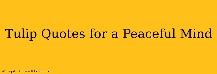 Tulip Quotes for a Peaceful Mind