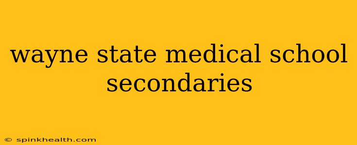 wayne state medical school secondaries
