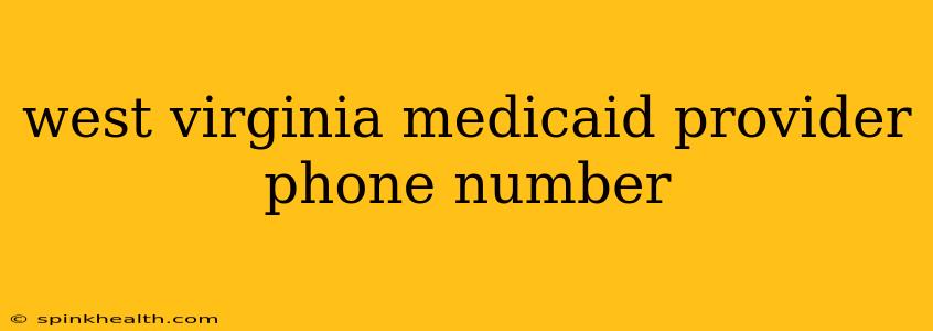 west virginia medicaid provider phone number