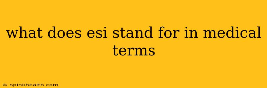 what does esi stand for in medical terms