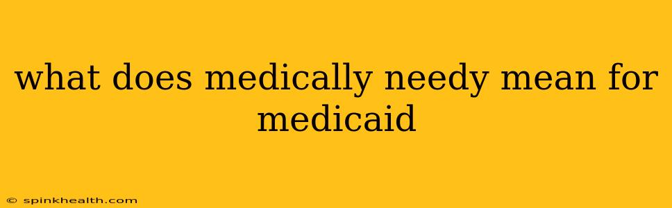what does medically needy mean for medicaid