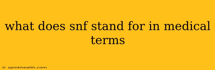 what does snf stand for in medical terms